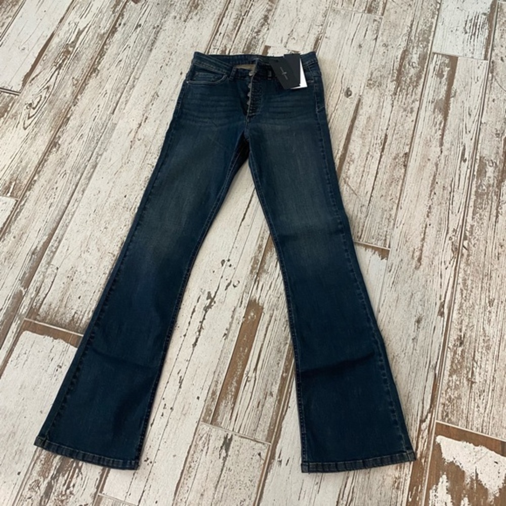 IKKS flare taille haute in dark denim- from PARIS! 🇫🇷 stretch, FLATTERING!!!
